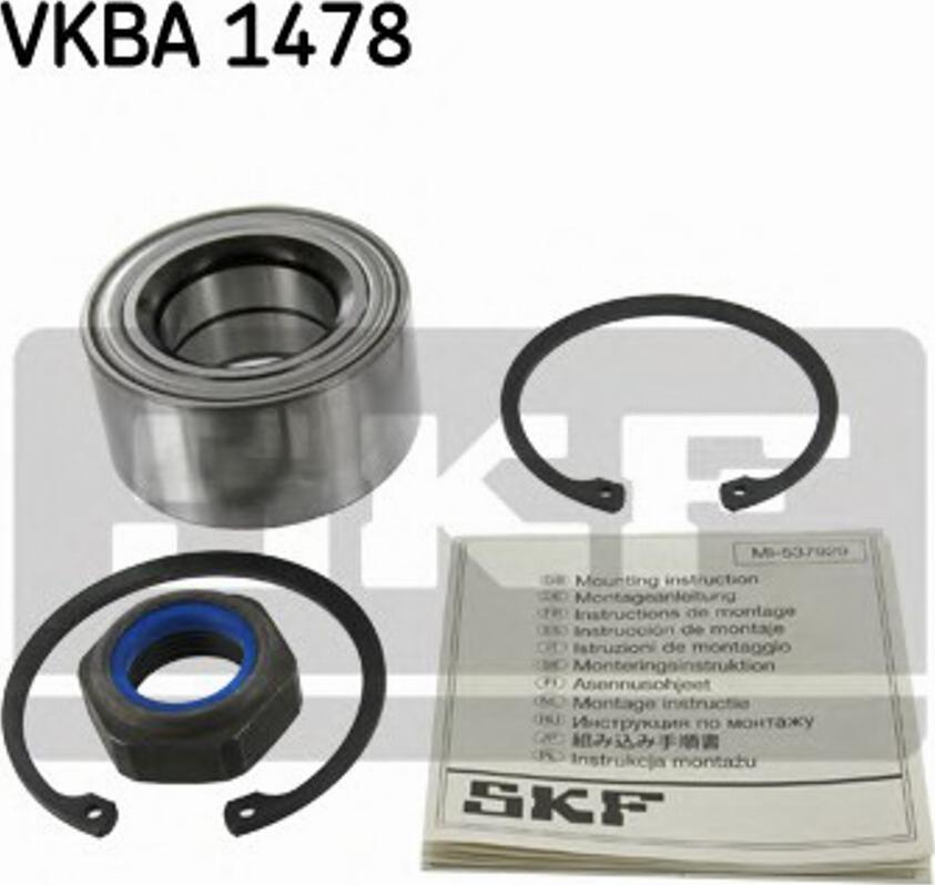 SKF VKBA 1478 - Комплект підшипника маточини колеса autocars.com.ua