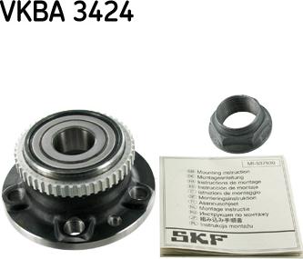 SKF VKBA 3424 - Комплект підшипника маточини колеса autocars.com.ua