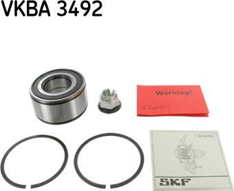 SKF VKBA 3492 - Комплект підшипника маточини колеса autocars.com.ua