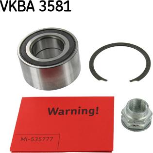 SKF VKBA 3581 - VKBA 3581 SKF Підшипник кульковий d>30 autocars.com.ua