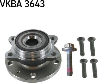 SKF VKBA 3643 - Комплект підшипника маточини колеса autocars.com.ua
