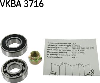 SKF VKBA 3716 - Комплект підшипника маточини колеса autocars.com.ua