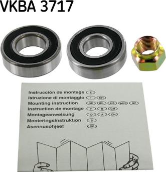 SKF VKBA 3717 - Комплект підшипника маточини колеса autocars.com.ua