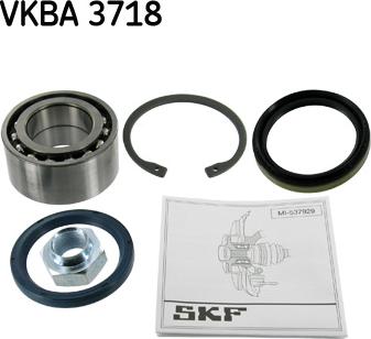 SKF VKBA 3718 - Комплект підшипника маточини колеса autocars.com.ua