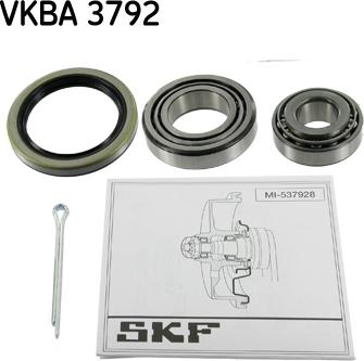 SKF VKBA 3792 - Комплект підшипника маточини колеса autocars.com.ua