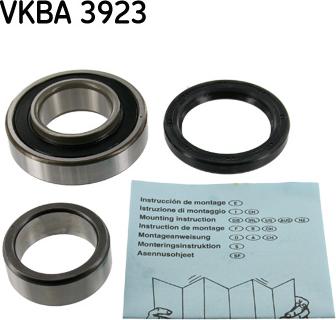 SKF VKBA 3923 - Комплект підшипника маточини колеса autocars.com.ua