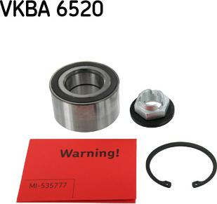 SKF VKBA 6520 - Комплект підшипника маточини колеса autocars.com.ua