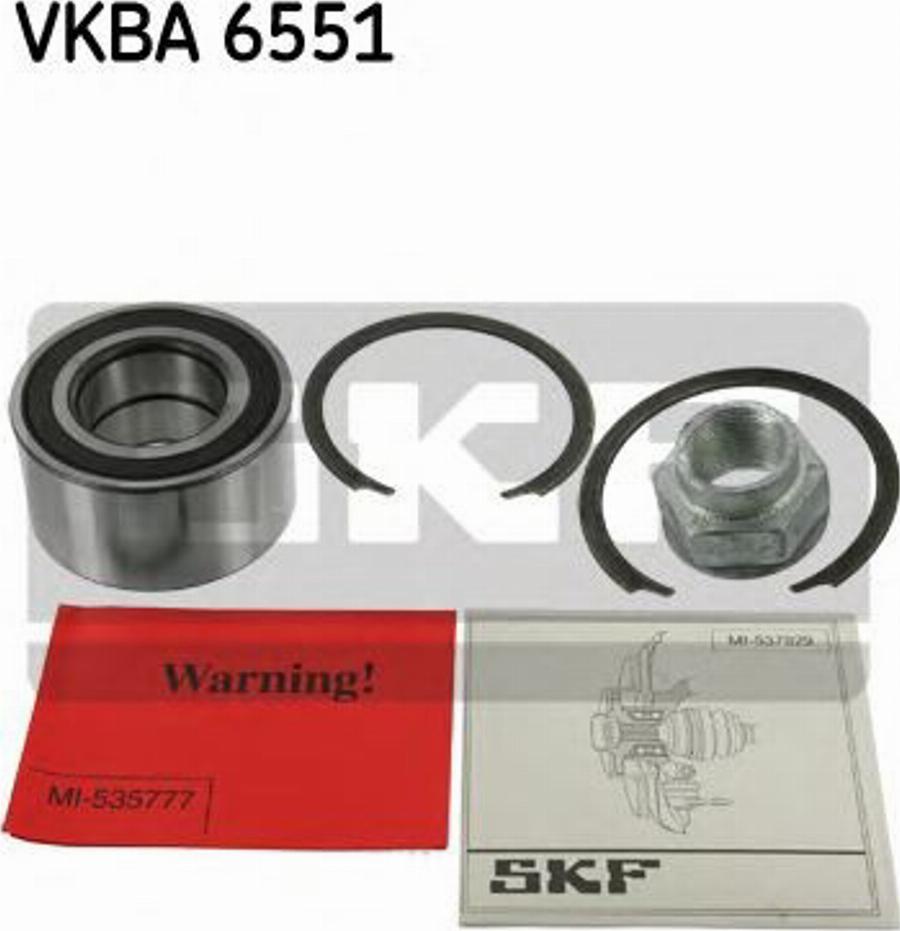 SKF VKBA6551 - Комплект підшипника маточини колеса autocars.com.ua