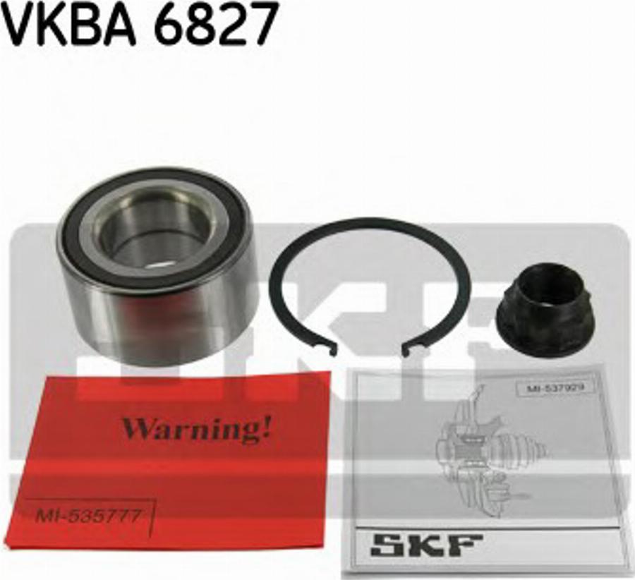 SKF VKBA6827 - Комплект підшипника маточини колеса autocars.com.ua