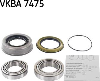 SKF VKBA 7475 - Комплект подшипника ступицы колеса autodnr.net