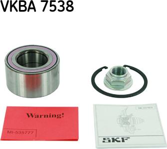 SKF VKBA 7538 - Комплект подшипника ступицы колеса avtokuzovplus.com.ua