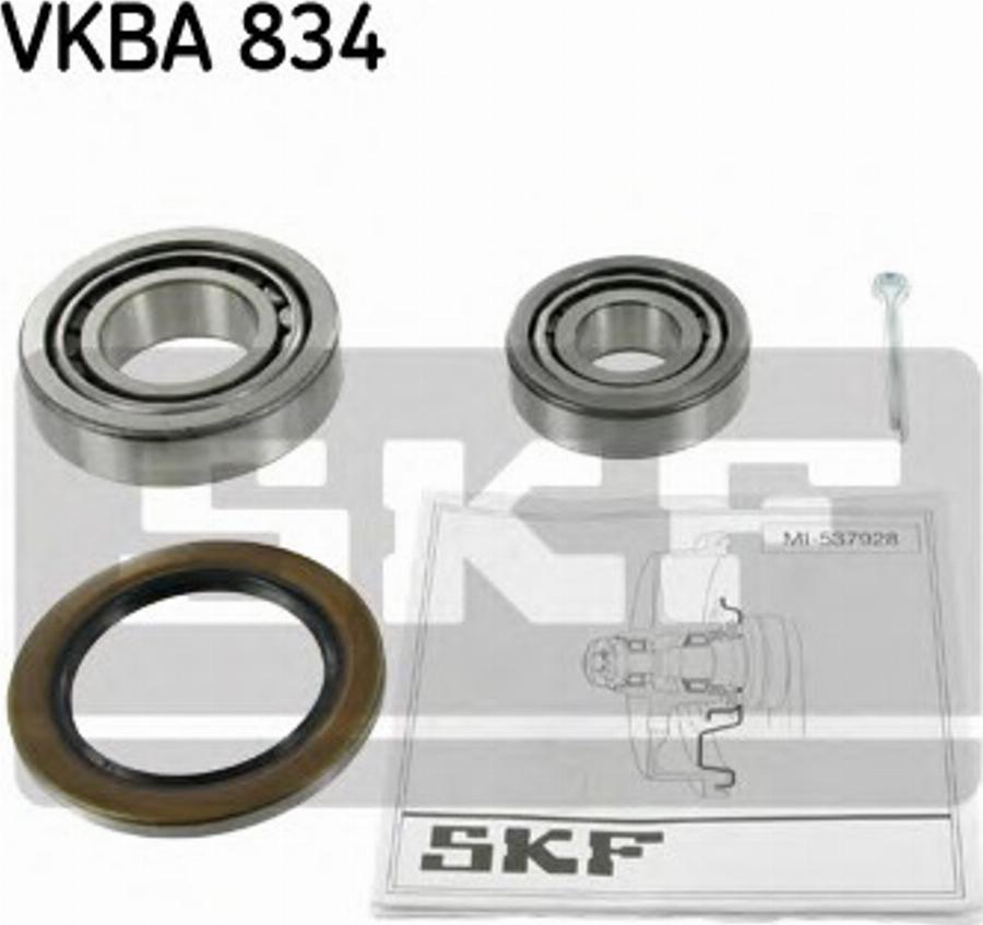 SKF VKBA 834 - Комплект підшипника маточини колеса autocars.com.ua