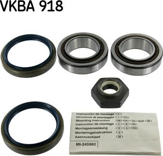 SKF VKBA 918 - Комплект подшипника ступицы колеса avtokuzovplus.com.ua