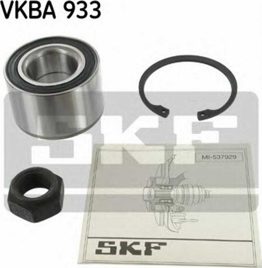 SKF VKBA 933 - Комплект підшипника маточини колеса autocars.com.ua