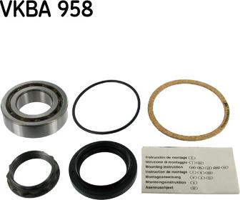 SKF VKBA 958 - Комплект подшипника ступицы колеса autodnr.net
