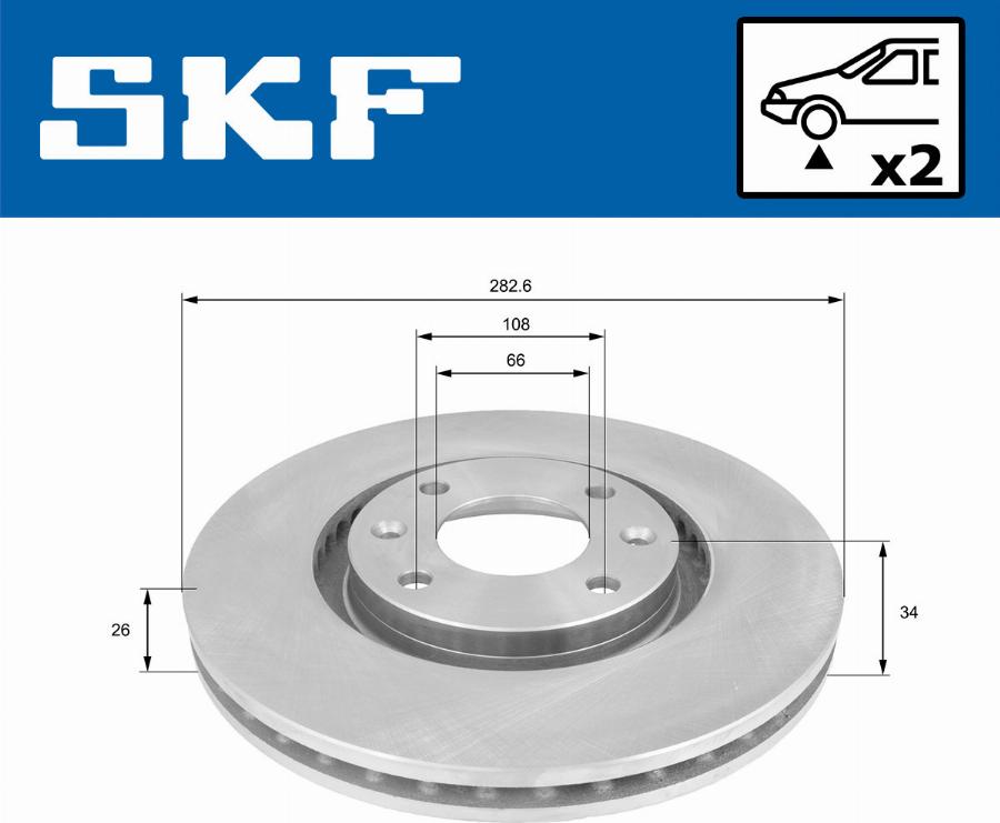 SKF VKBD 80002 V2 - Гальмівний диск autocars.com.ua