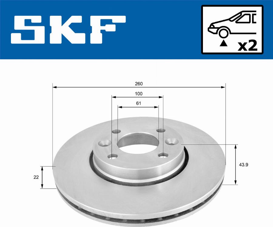 SKF VKBD 80004 V2 - Гальмівний диск autocars.com.ua