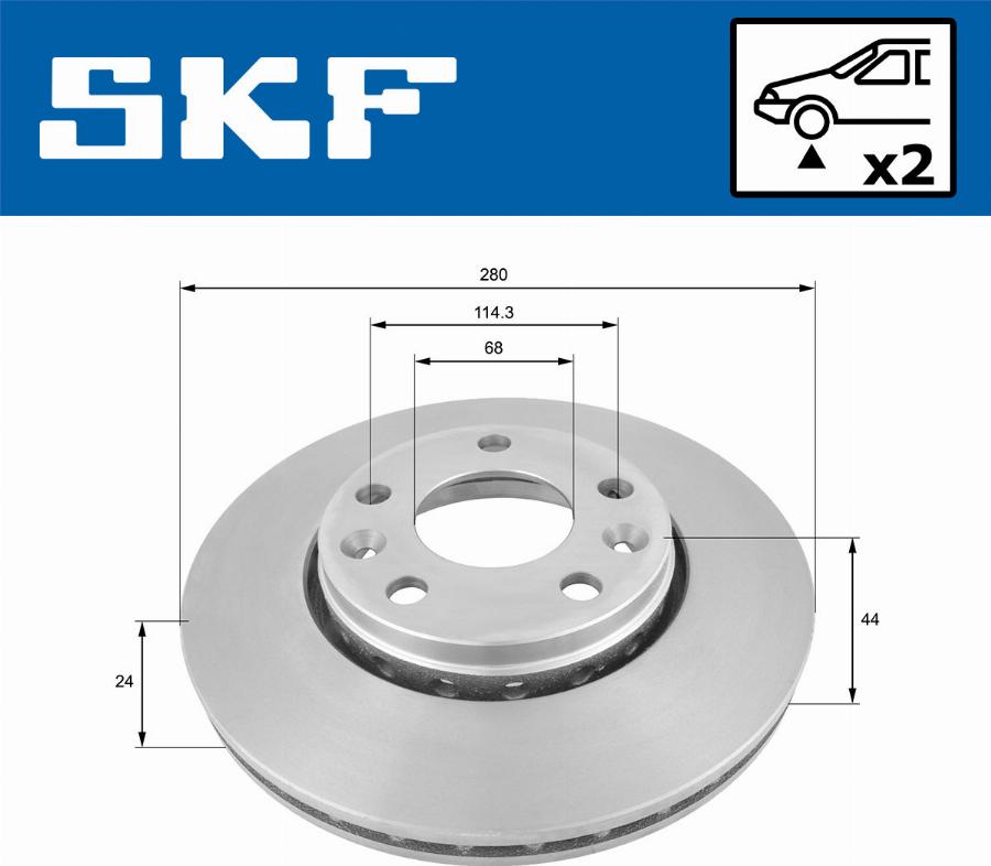 SKF VKBD 80008 V2 - Гальмівний диск autocars.com.ua