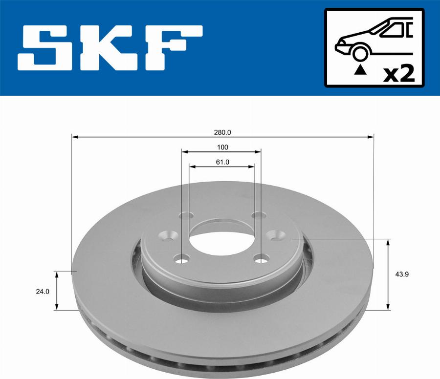 SKF VKBD 80010 V2 - Тормозной диск avtokuzovplus.com.ua