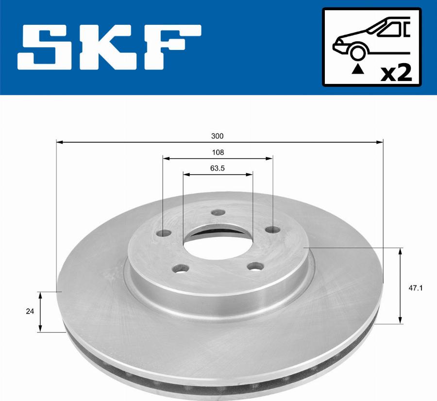 SKF VKBD 80015 V2 - Гальмівний диск autocars.com.ua