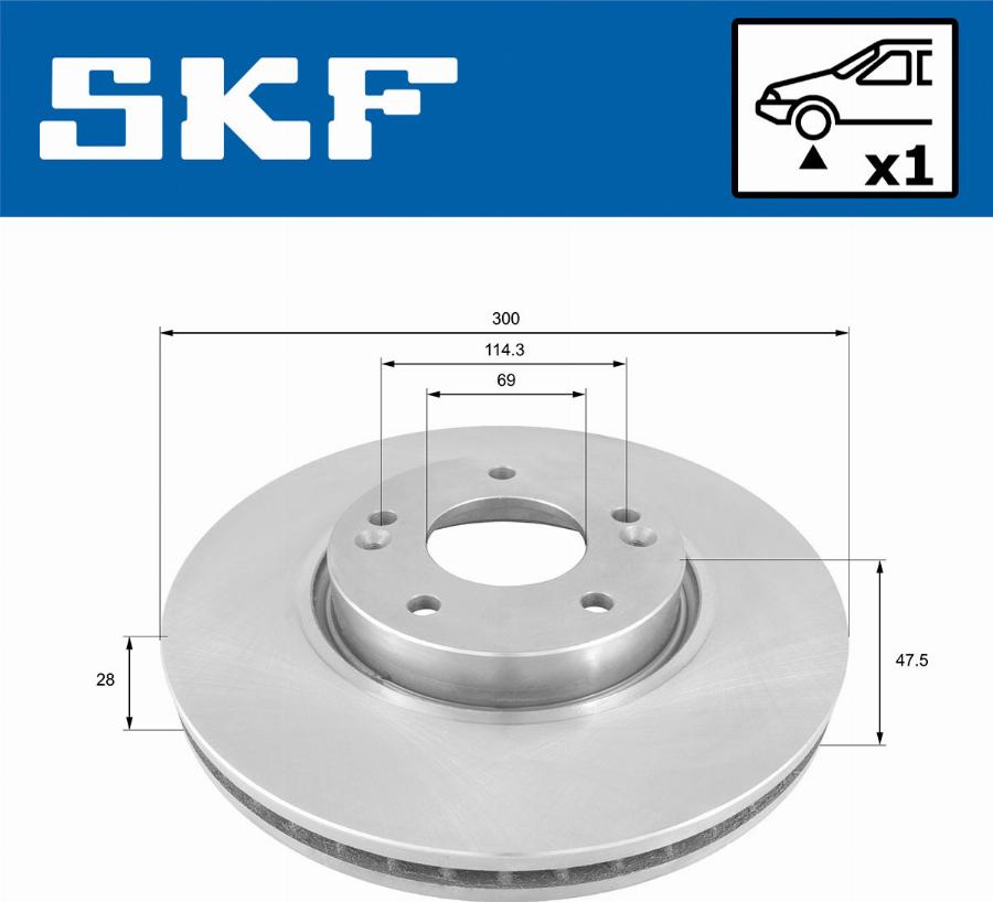 SKF VKBD 80019 V1 - Гальмівний диск autocars.com.ua