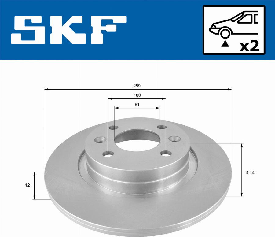 SKF VKBD 80025 S2 - Тормозной диск avtokuzovplus.com.ua