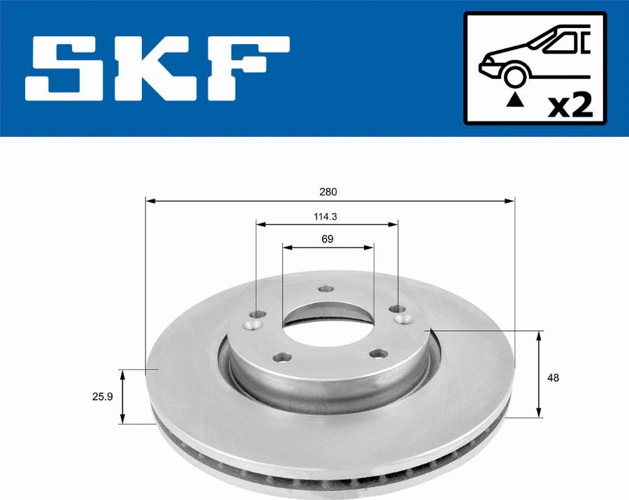 SKF VKBD 80029 V2 - Гальмівний диск autocars.com.ua