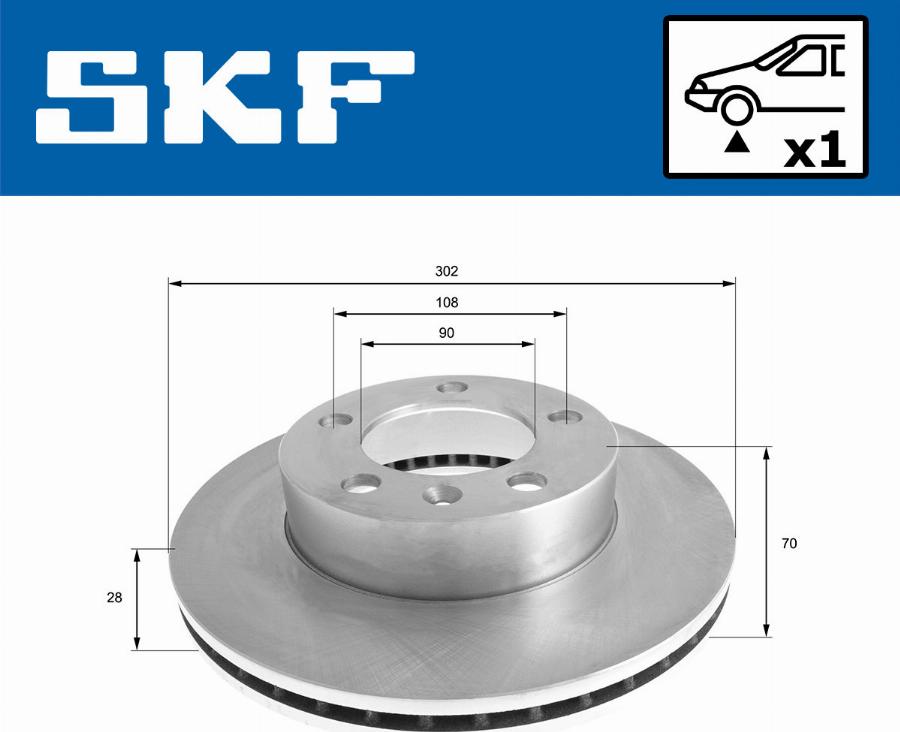 SKF VKBD 80035 V1 - Гальмівний диск autocars.com.ua