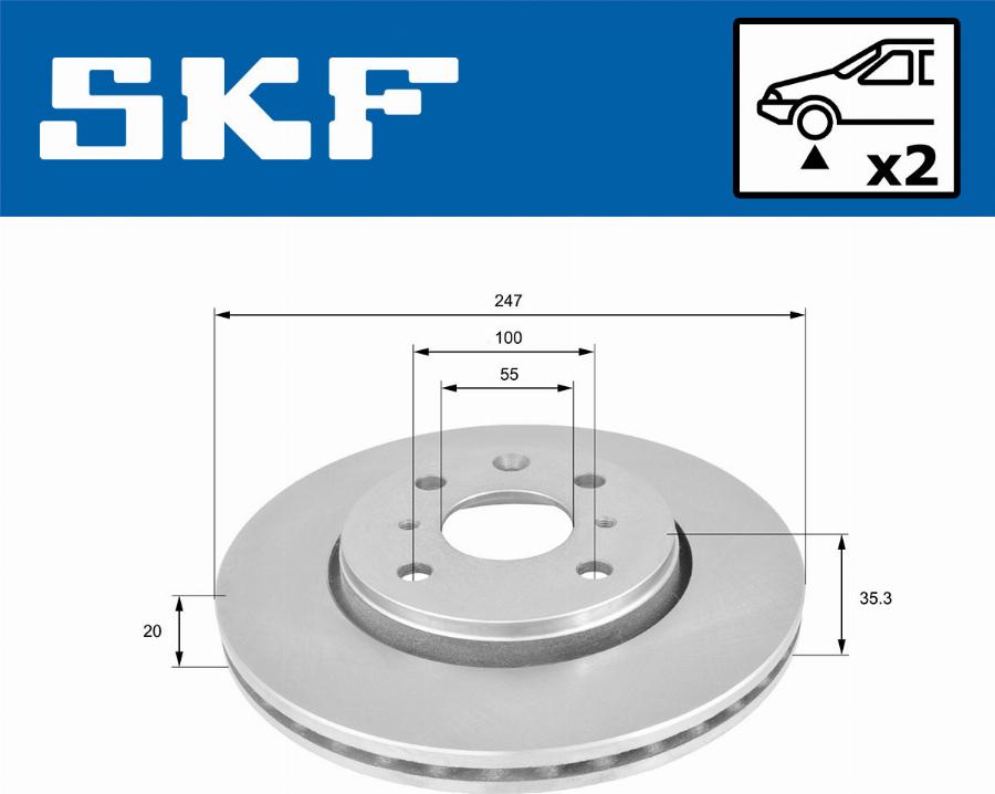 SKF VKBD 80043 V2 - Тормозной диск avtokuzovplus.com.ua