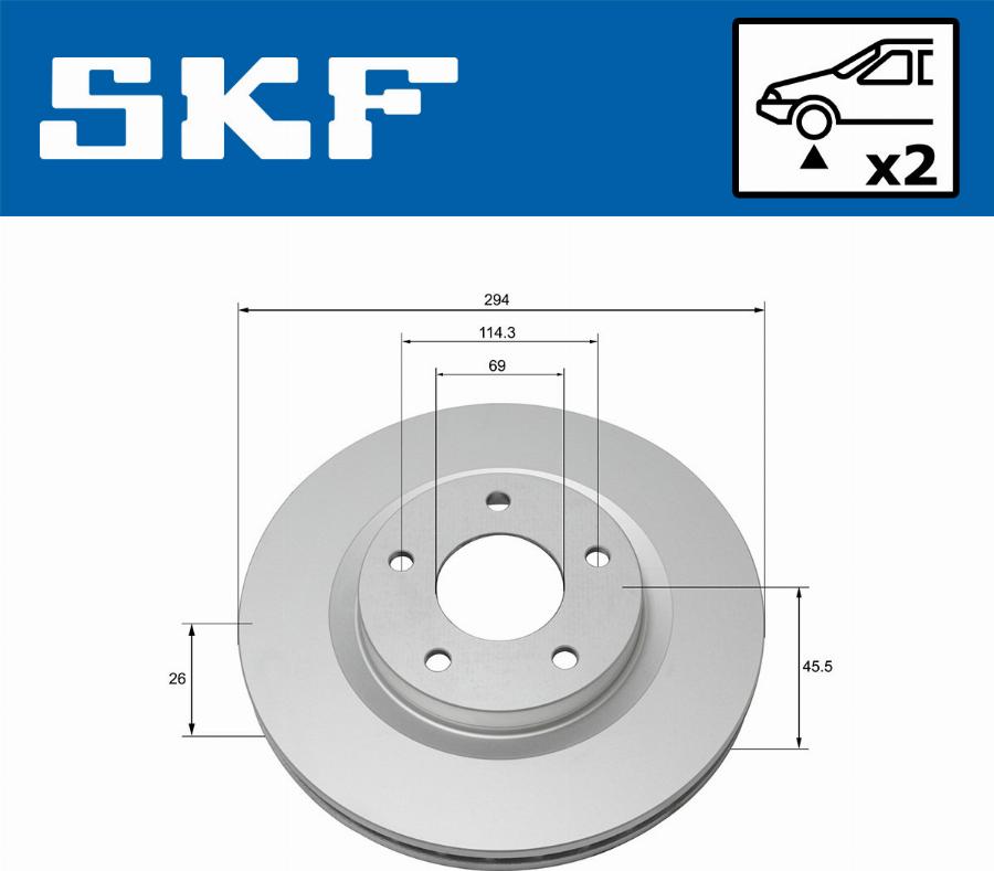 SKF VKBD 80054 V2 - Тормозной диск avtokuzovplus.com.ua