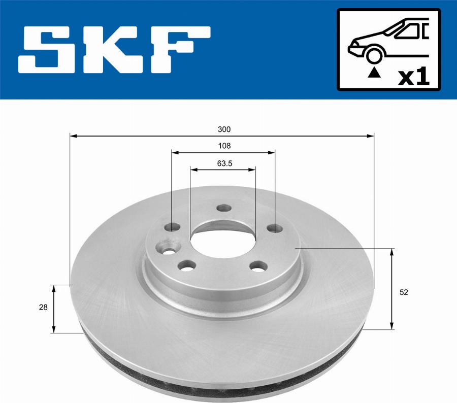 SKF VKBD 80056 V1 - Гальмівний диск autocars.com.ua