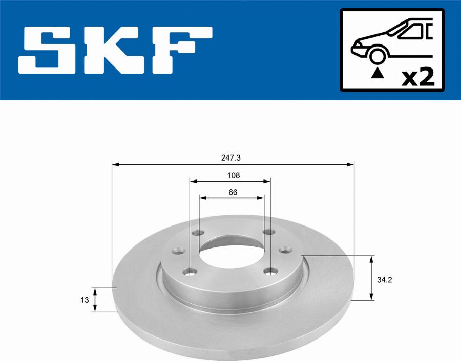 SKF VKBD 80059 S2 - Гальмівний диск autocars.com.ua