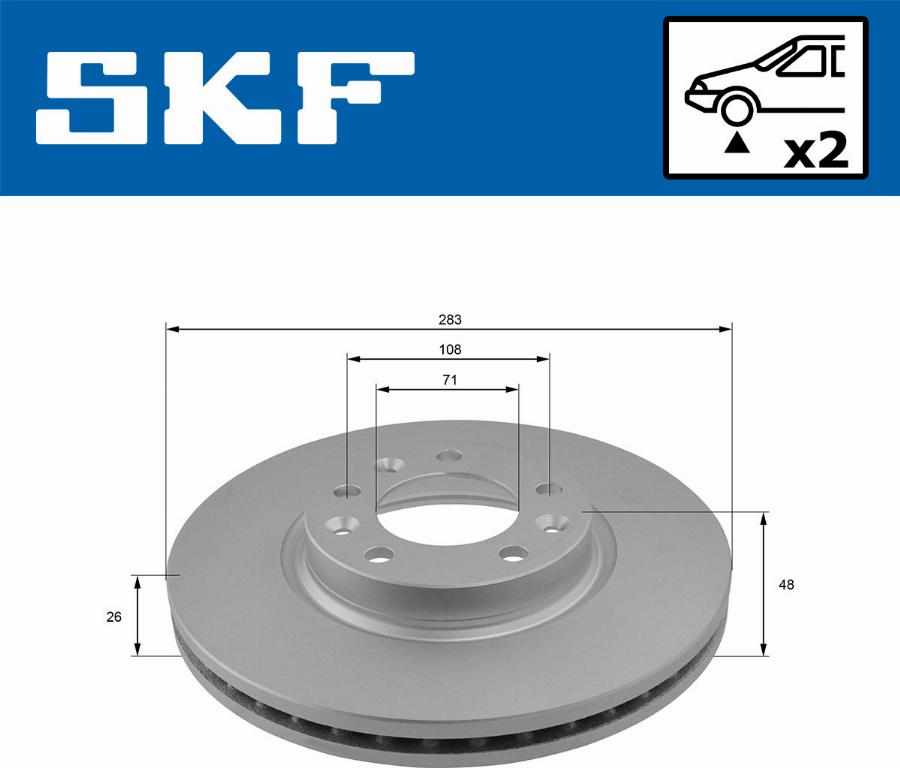 SKF VKBD 80061 V2 - Тормозной диск avtokuzovplus.com.ua