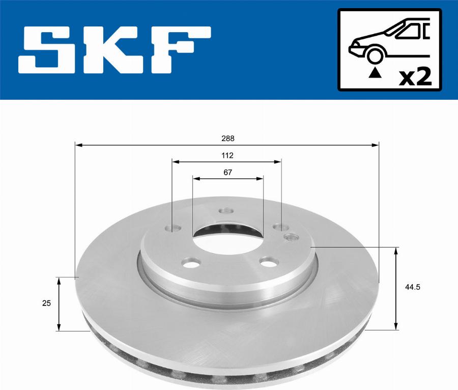 SKF VKBD 80062 V2 - Тормозной диск avtokuzovplus.com.ua