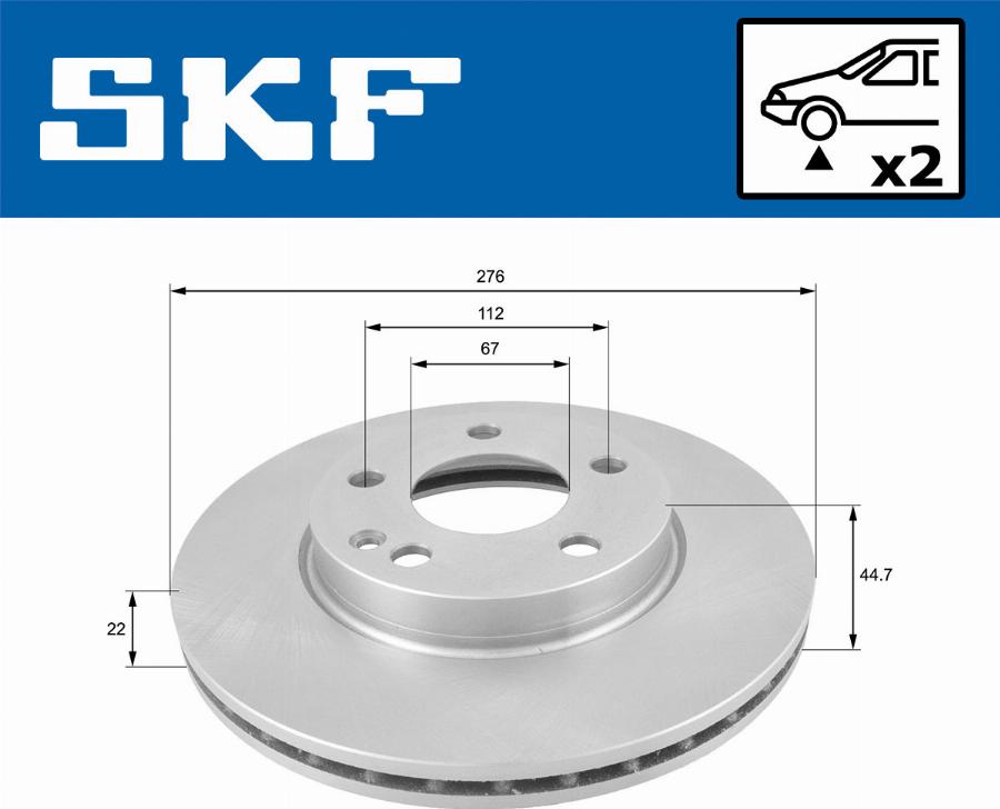 SKF VKBD 80063 V2 - Тормозной диск avtokuzovplus.com.ua