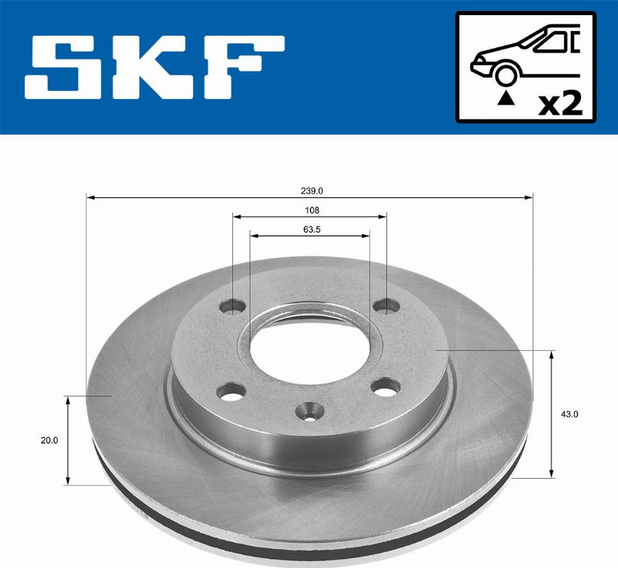 SKF VKBD 80073 V2 - Тормозной диск avtokuzovplus.com.ua