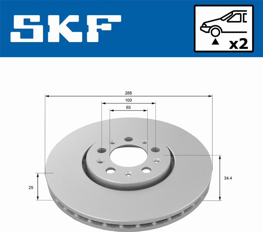 SKF VKBD 80074 V2 - Тормозной диск avtokuzovplus.com.ua