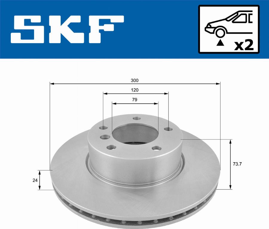 SKF VKBD 80079 V2 - Гальмівний диск autocars.com.ua