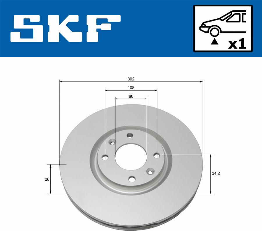 SKF VKBD 80086 V1 - Тормозной диск avtokuzovplus.com.ua