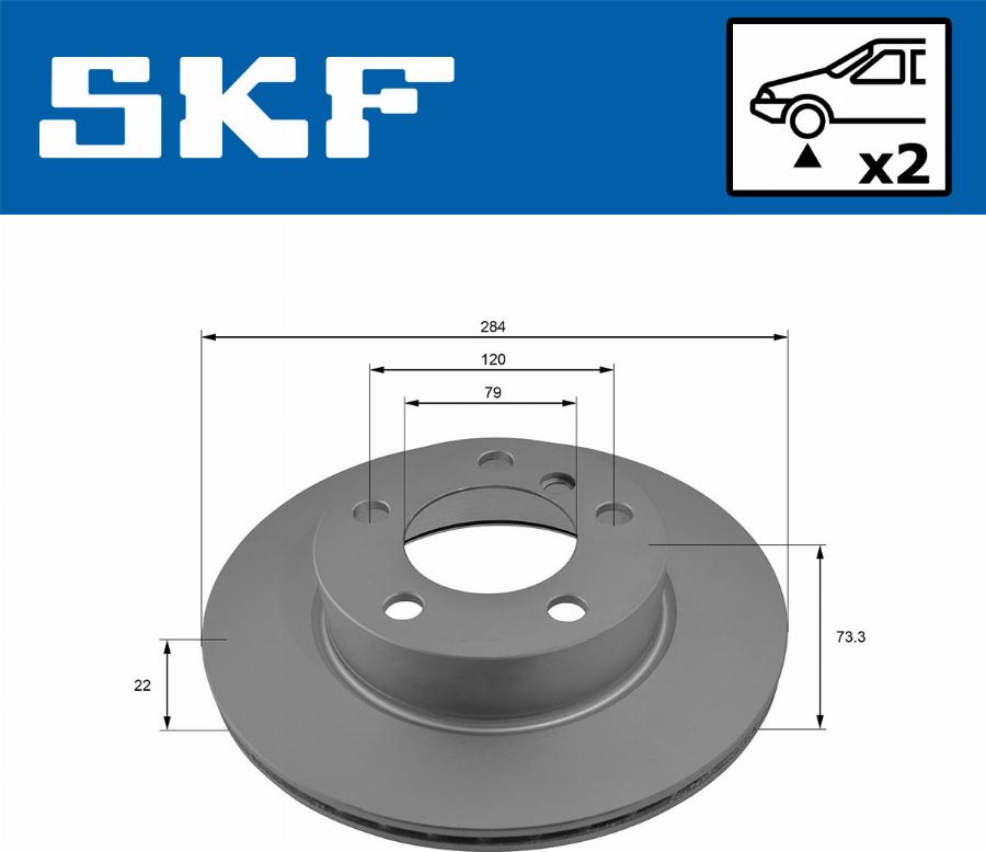 SKF VKBD 80089 V2 - Тормозной диск avtokuzovplus.com.ua