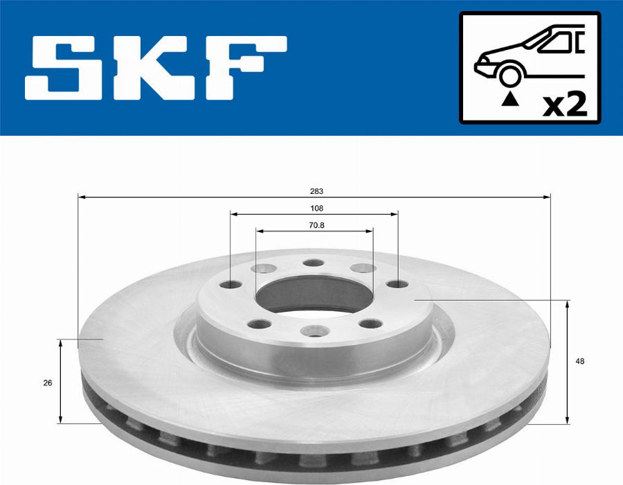 SKF VKBD 80090 V2 - Тормозной диск avtokuzovplus.com.ua