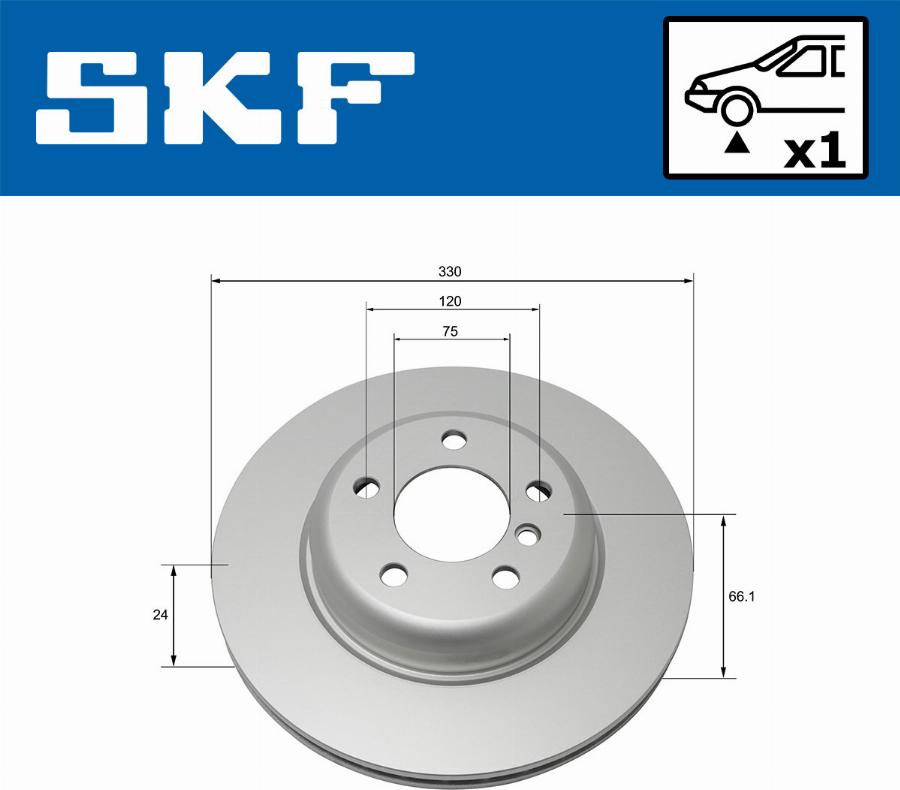 SKF VKBD 80093 V1 - Гальмівний диск autocars.com.ua