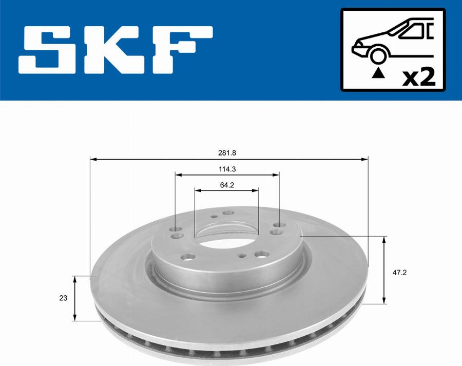 SKF VKBD 80095 V2 - Гальмівний диск autocars.com.ua