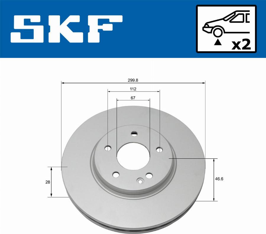 SKF VKBD 80104 V2 - Гальмівний диск autocars.com.ua