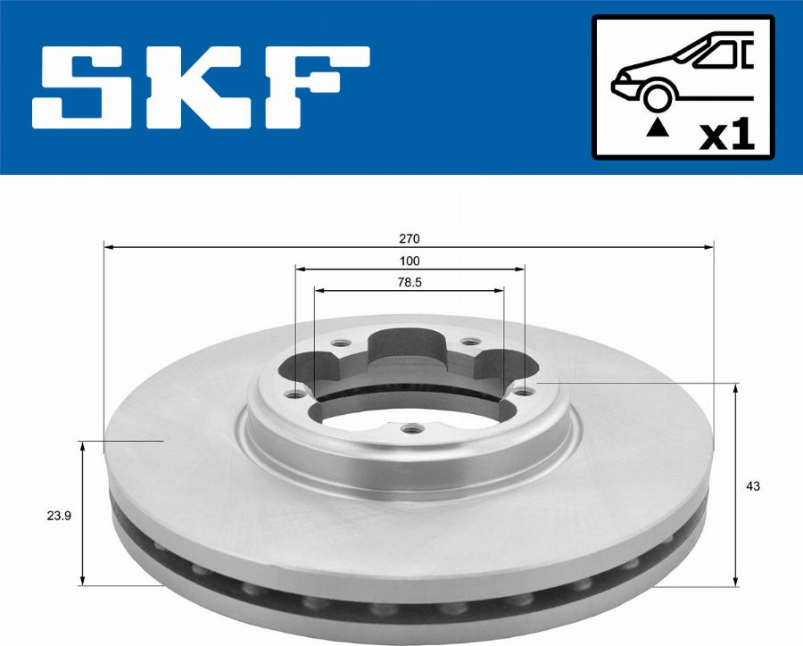 SKF VKBD 80123 V1 - Тормозной диск avtokuzovplus.com.ua