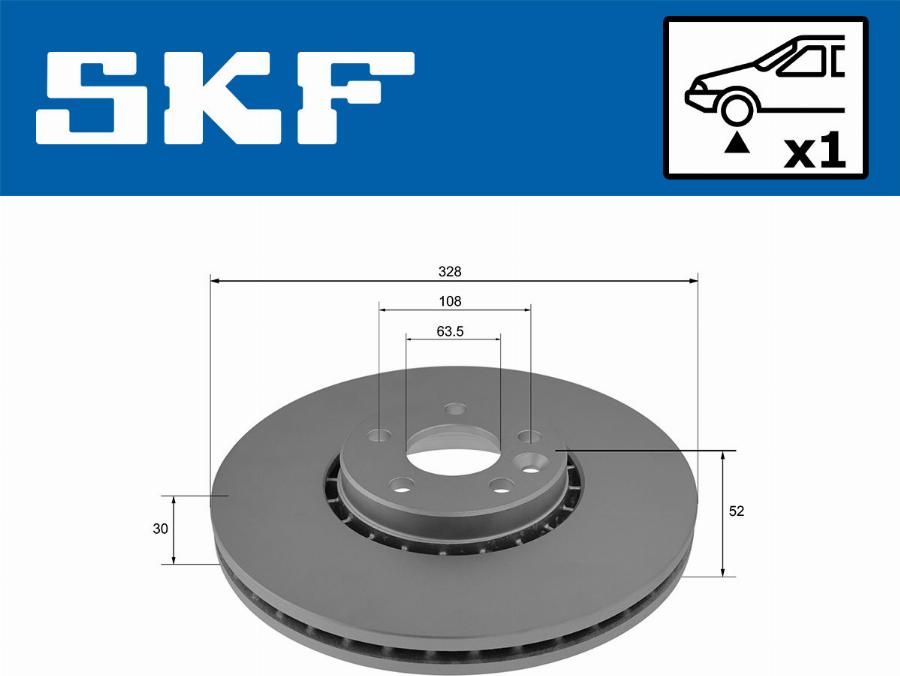 SKF VKBD 80128 V1 - Гальмівний диск autocars.com.ua