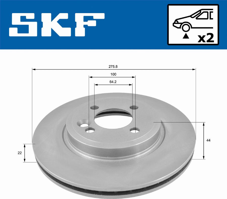 SKF VKBD 80130 V2 - Тормозной диск avtokuzovplus.com.ua