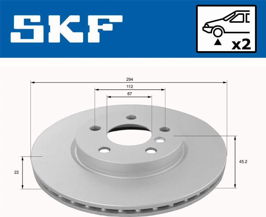 SKF VKBD 80154 V2 - Гальмівний диск autocars.com.ua