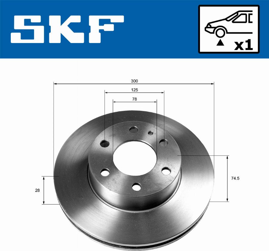 SKF VKBD 80156 V1 - Гальмівний диск autocars.com.ua