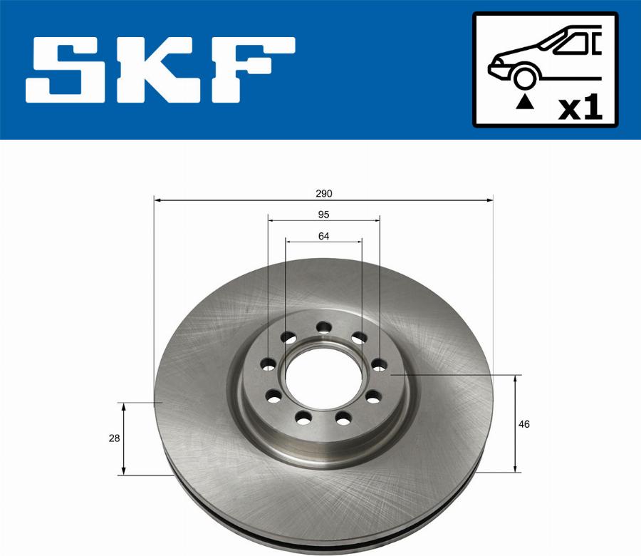 SKF VKBD 80159 V1 - Гальмівний диск autocars.com.ua